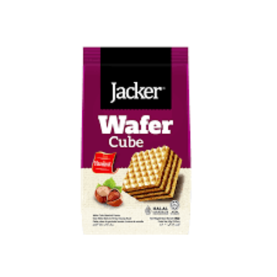 JACKER WAFER CUBE HAZELNUT 80G